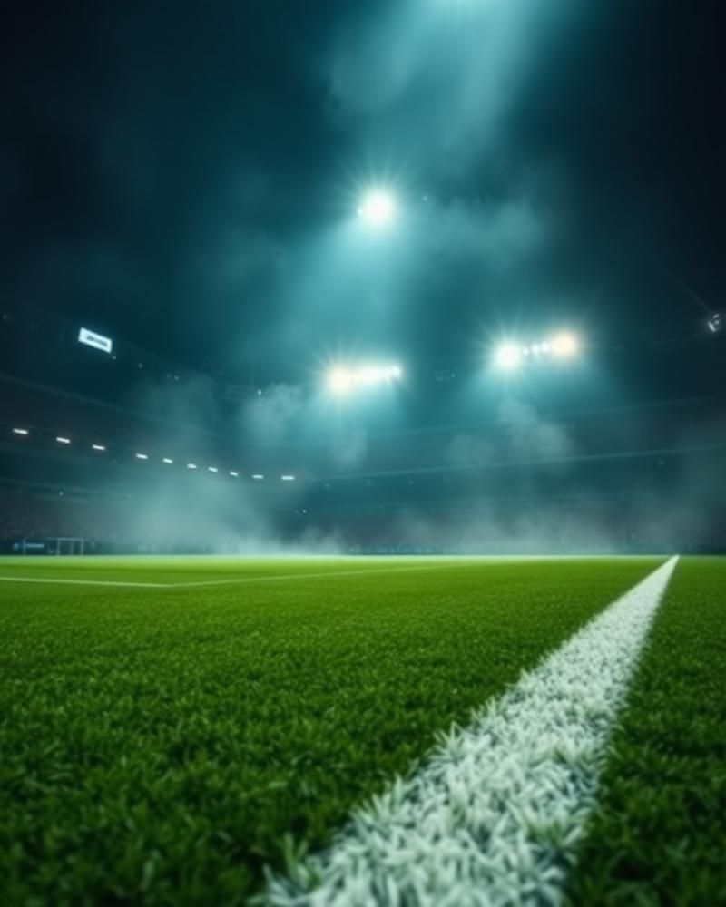 Floodlit indoor football turf